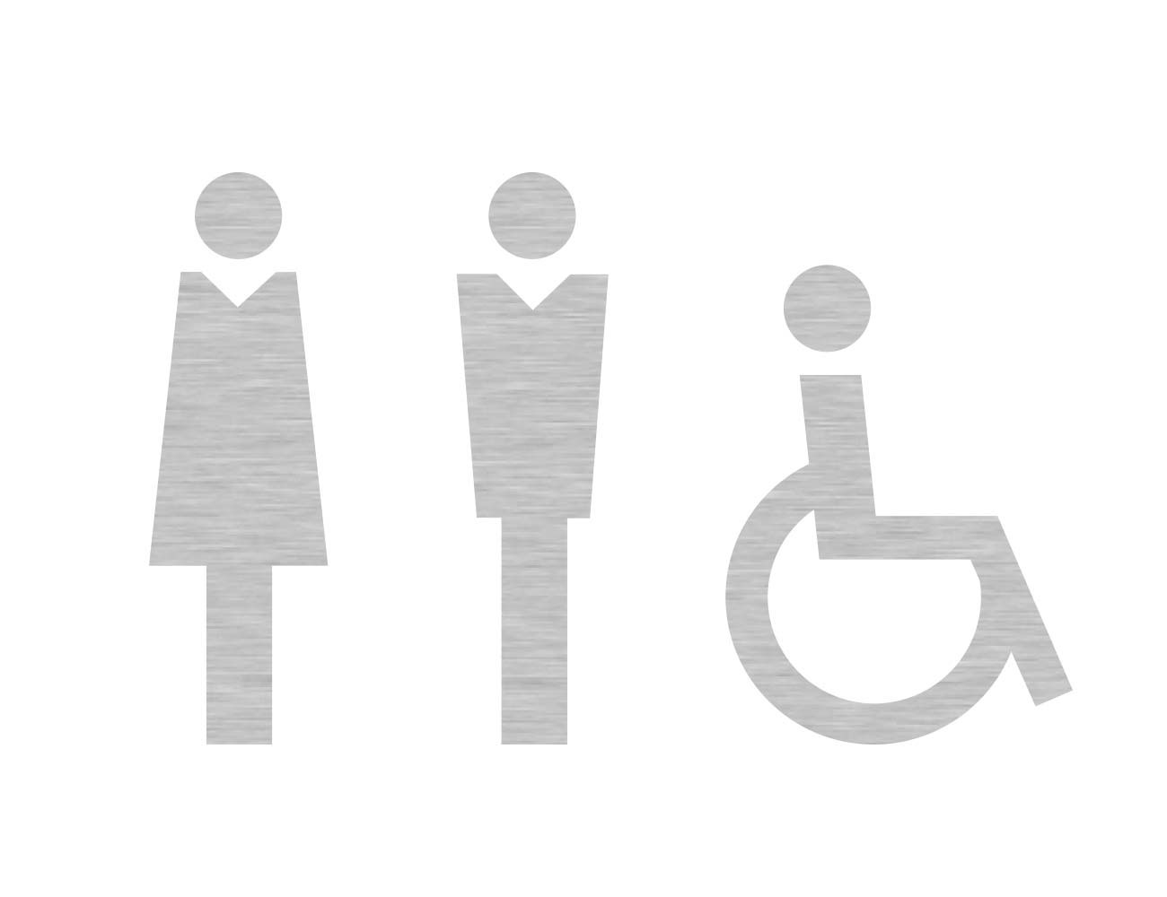 WC Piktogramme - Variante 1  - Dame/Herr/Rollstuhl
